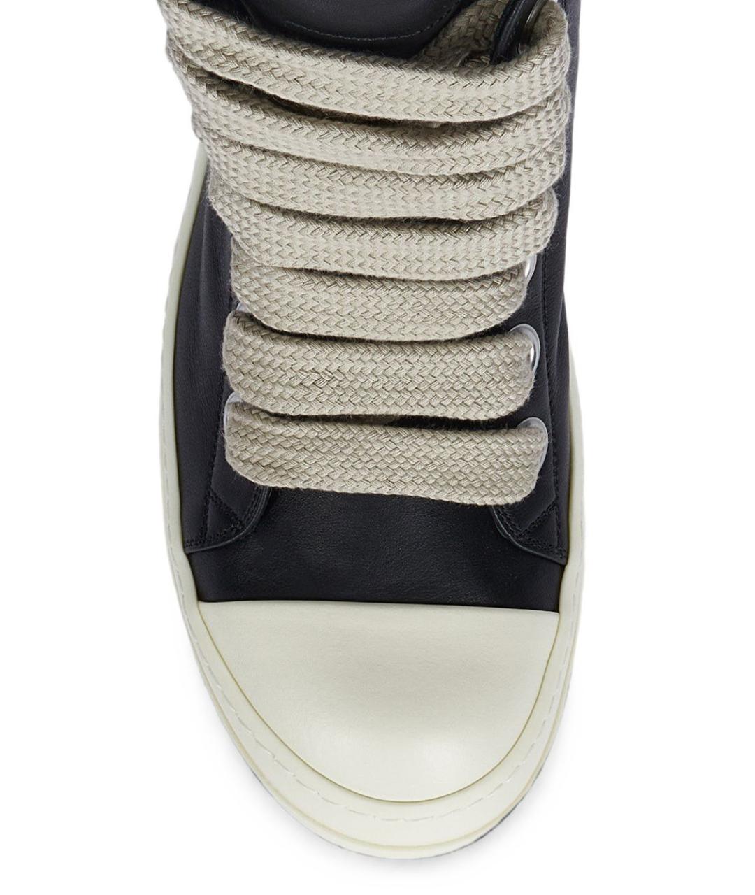 RICK OWENS Черные кожаные кроссовки, фото 3
