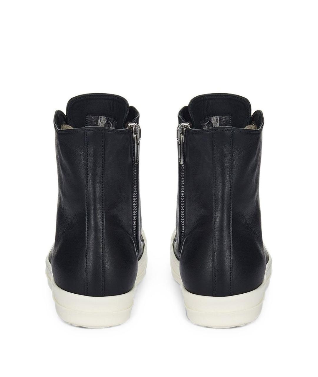 RICK OWENS Черные кожаные кроссовки, фото 4