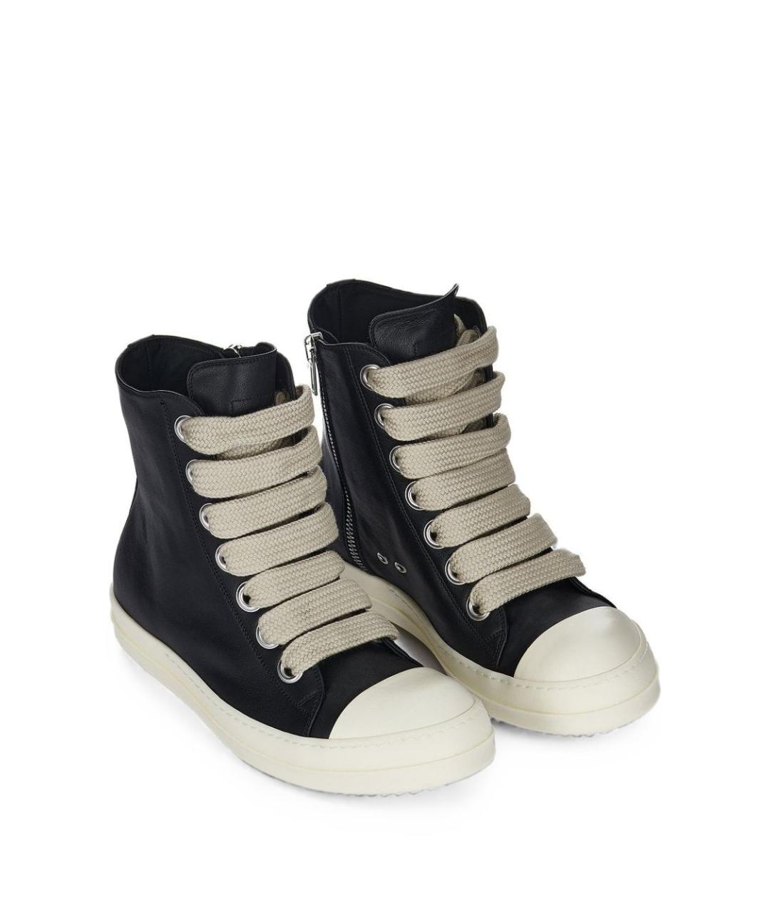 RICK OWENS Черные кожаные кроссовки, фото 6