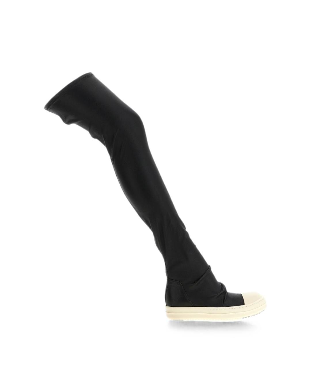 RICK OWENS Черные кожаные сапоги, фото 1
