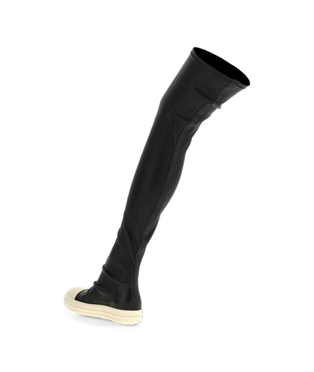 RICK OWENS Черные кожаные сапоги, фото 3