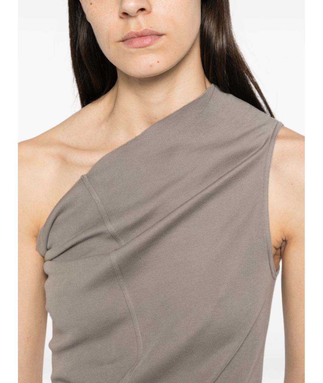 RICK OWENS Серая хлопковая майка, фото 3
