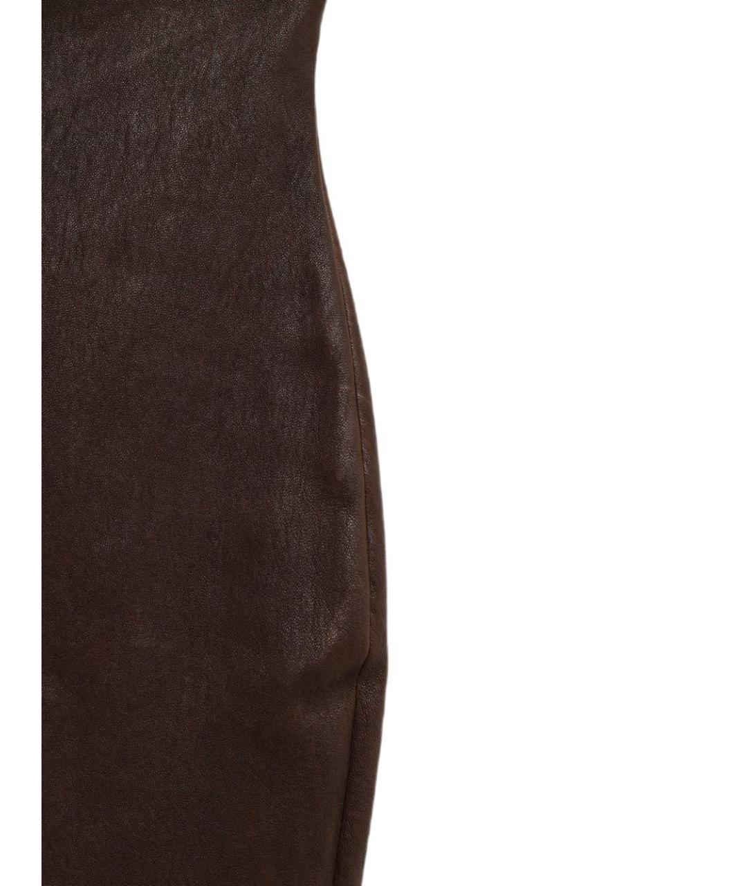 RICK OWENS Кожаная юбка миди, фото 3