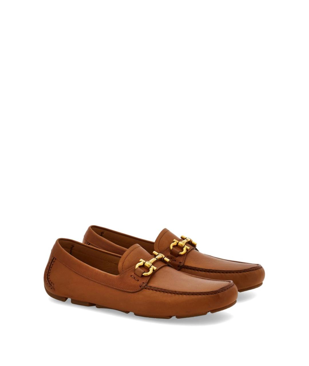 FERRAGAMO Коричневые кожаные мокасины, фото 2