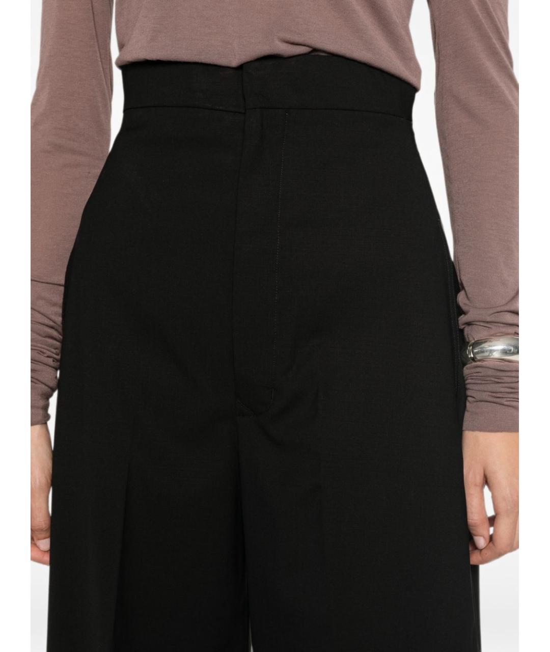 RICK OWENS Черные шерстяные прямые брюки, фото 4