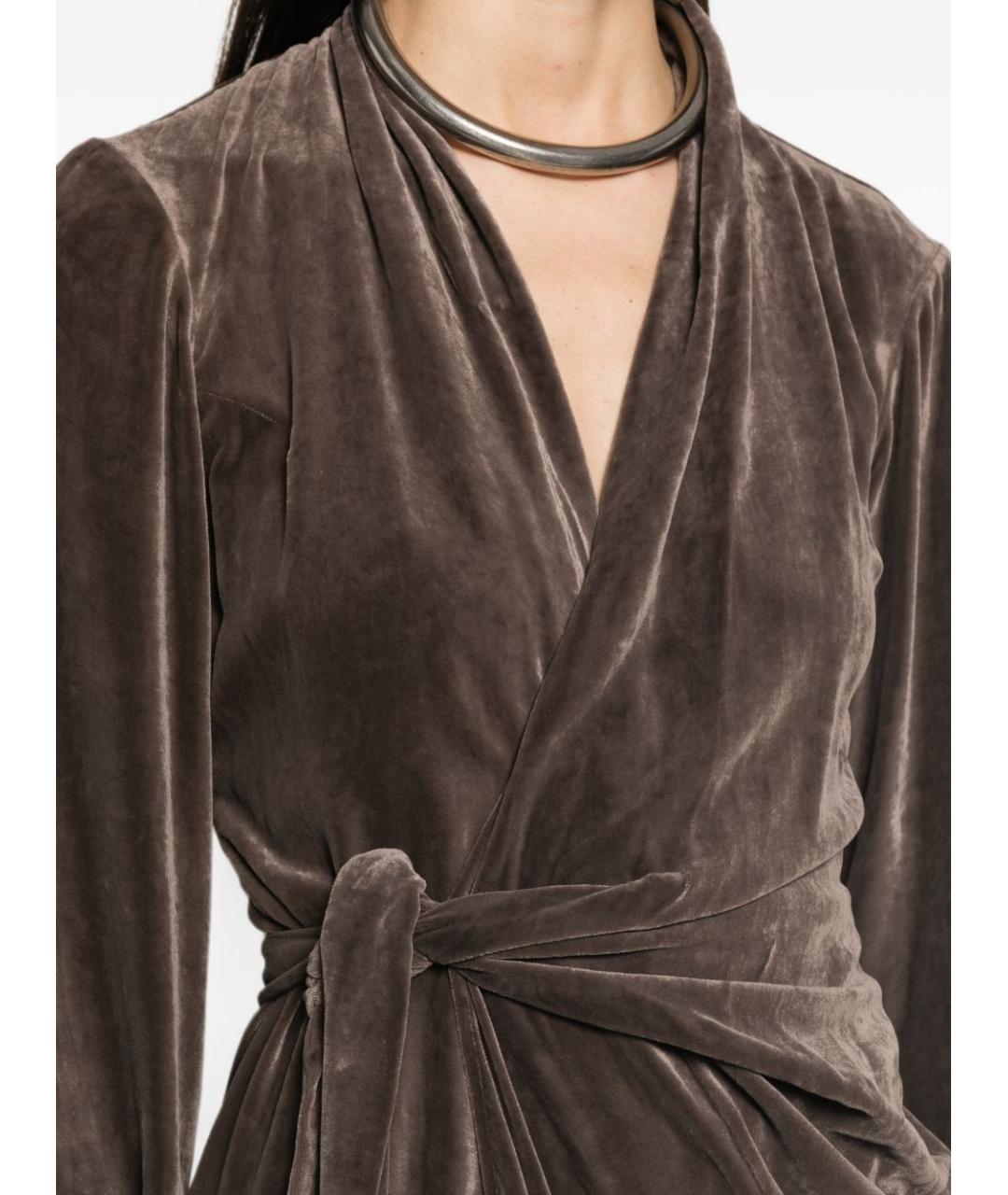 RICK OWENS Серое вискозное коктейльное платье, фото 4
