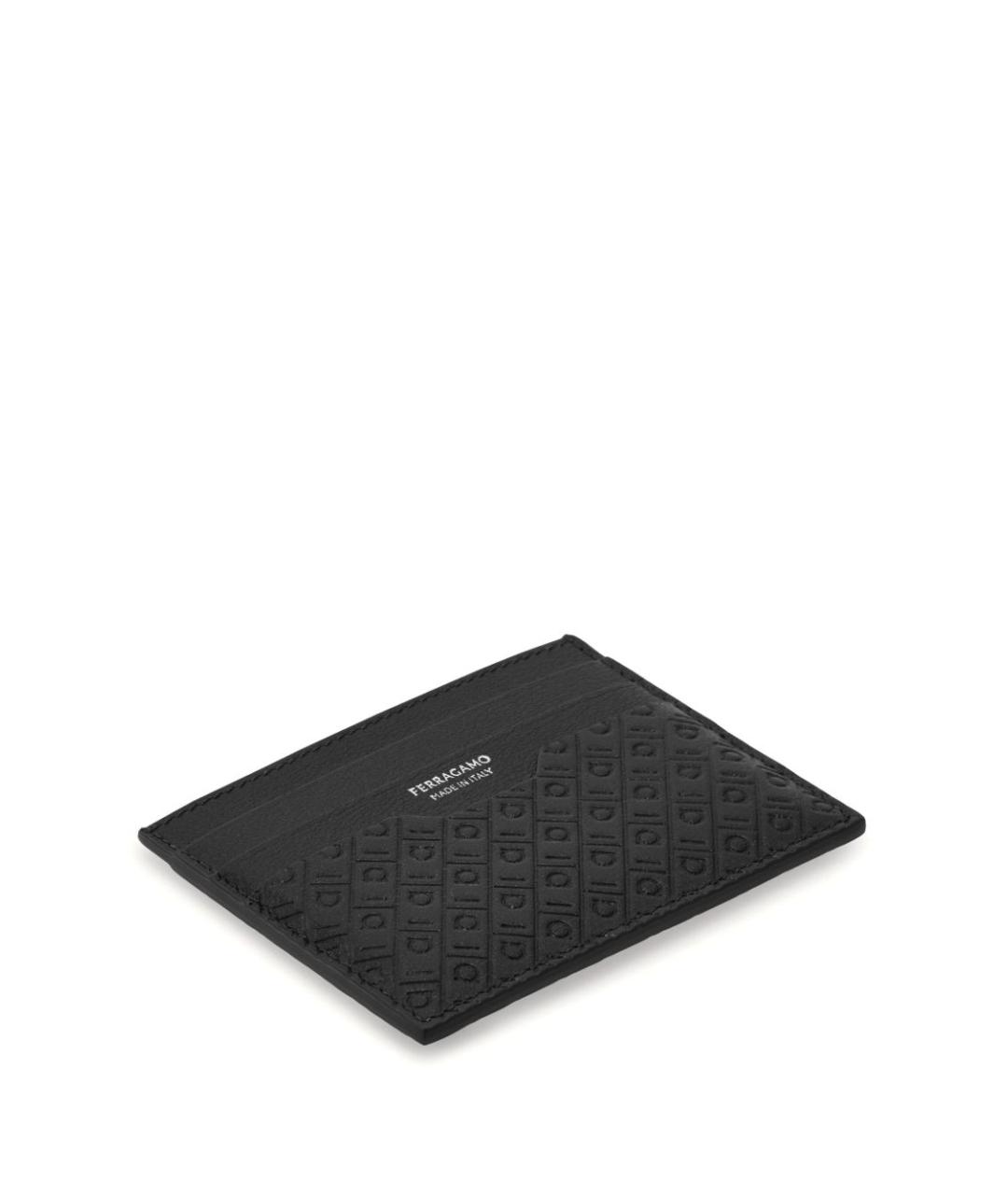 FERRAGAMO Черный кожаный кардхолдер, фото 4