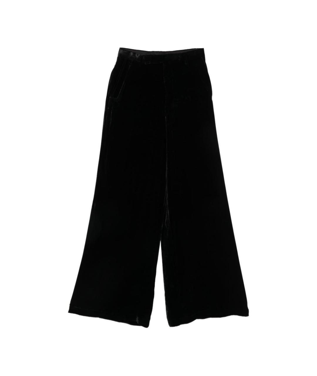 RICK OWENS Черные вискозные прямые брюки, фото 1