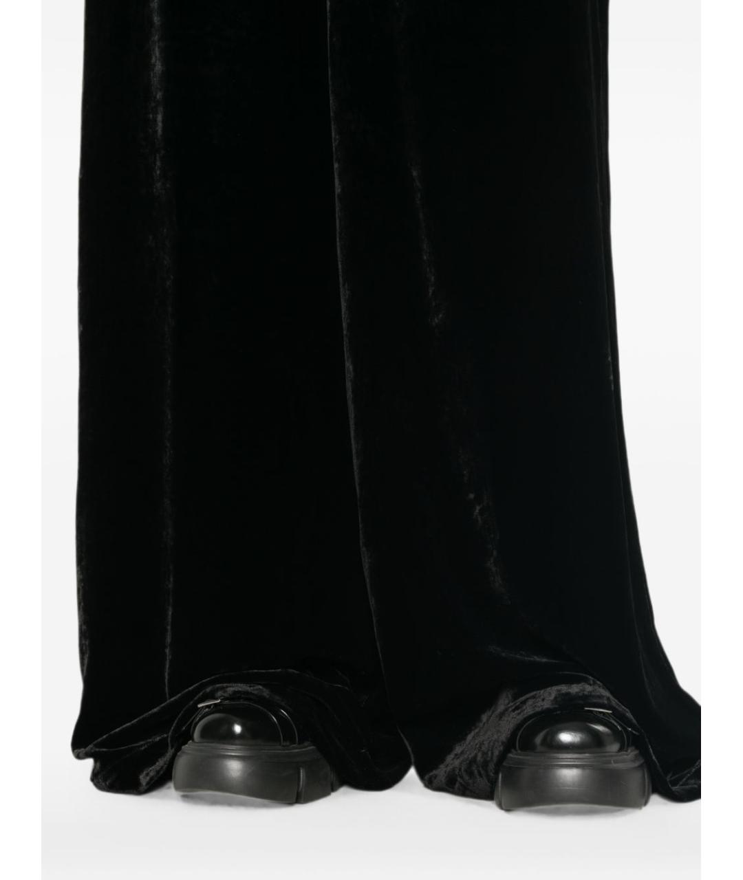 RICK OWENS Черные вискозные прямые брюки, фото 5