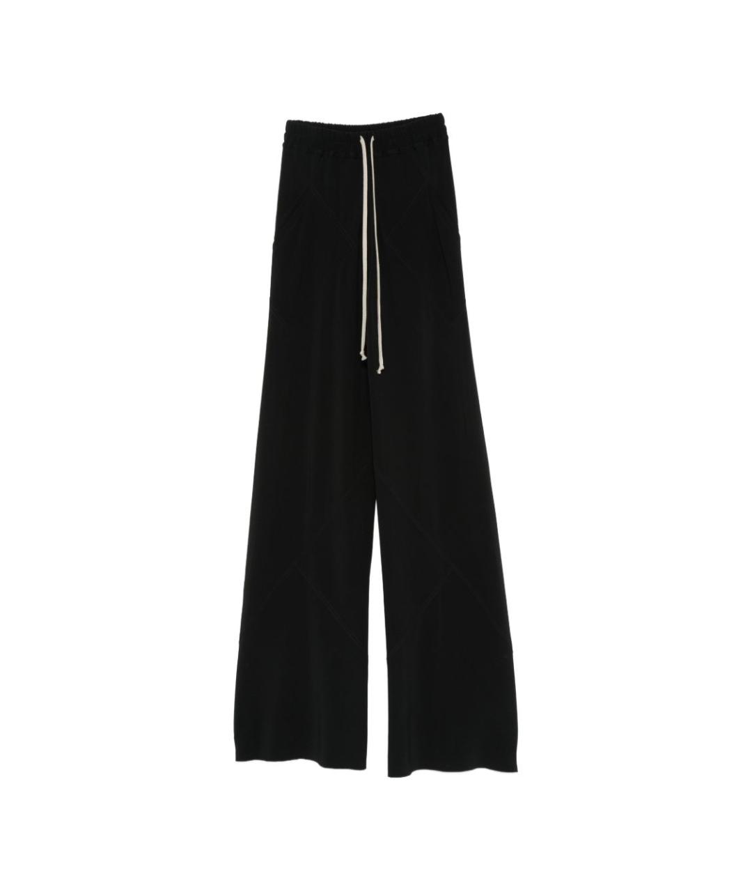RICK OWENS Черные вискозные прямые брюки, фото 1