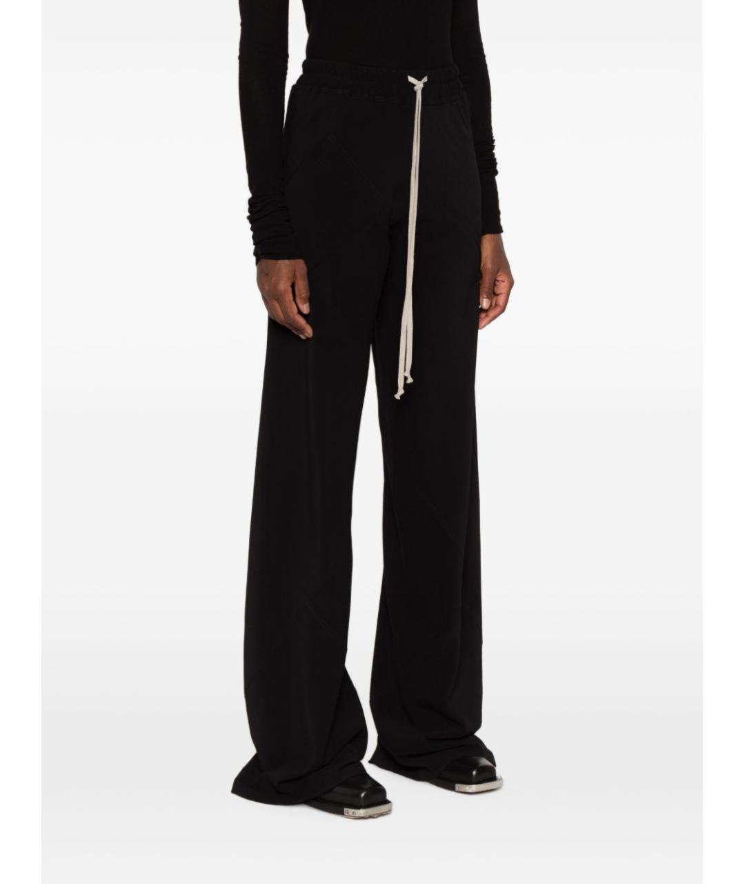RICK OWENS Черные вискозные прямые брюки, фото 4