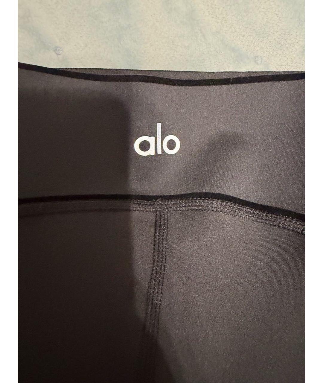 ALO YOGA Черные полиэстеровые спортивные брюки и шорты, фото 3