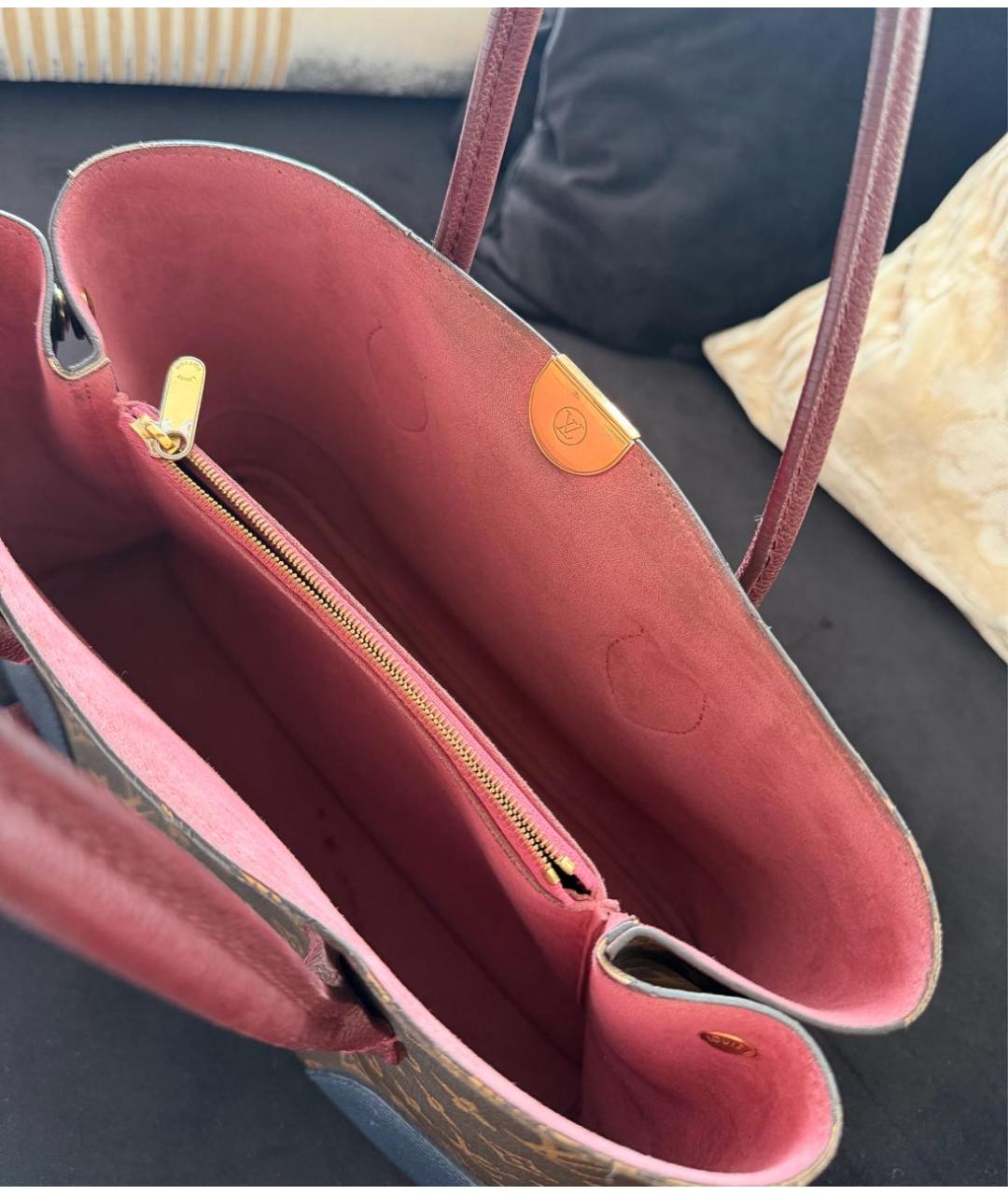LOUIS VUITTON Коричневая канва сумка с короткими ручками, фото 4