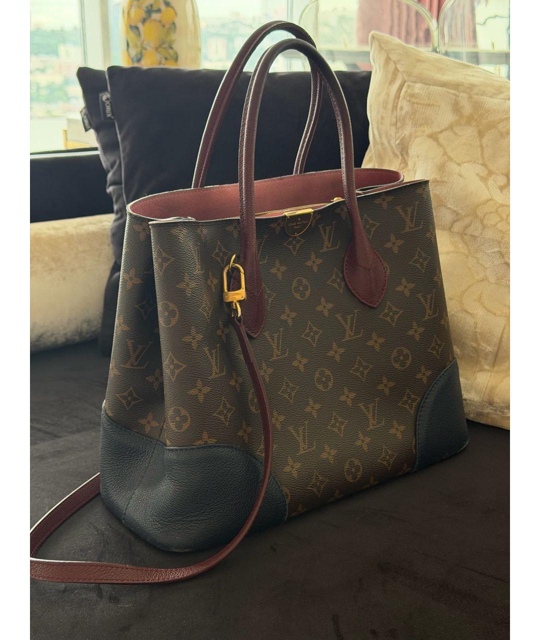 LOUIS VUITTON Коричневая канва сумка с короткими ручками, фото 3