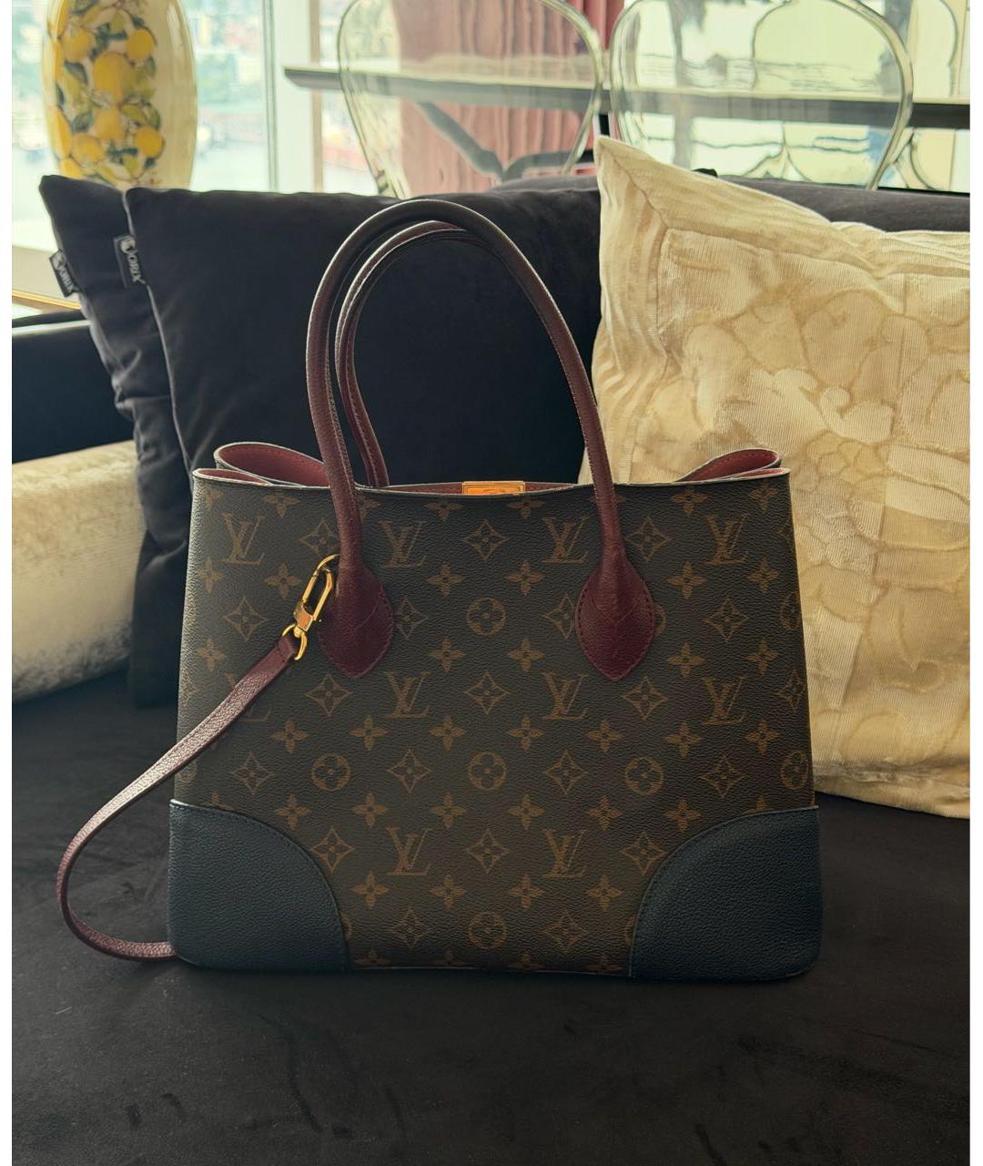 LOUIS VUITTON Коричневая канва сумка с короткими ручками, фото 9