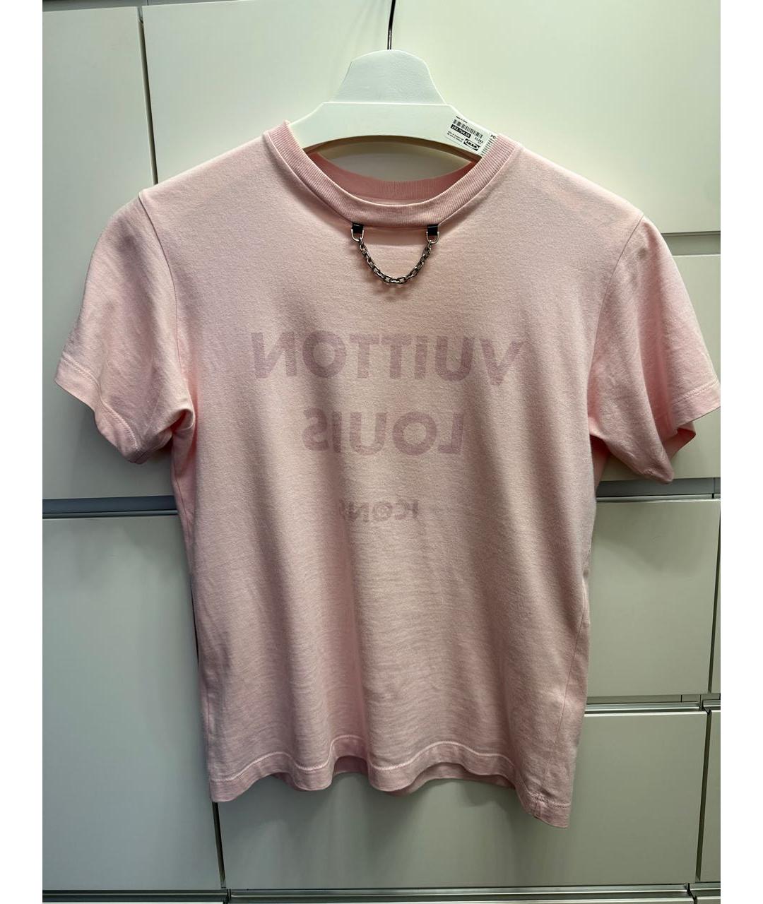 LOUIS VUITTON Розовая хлопковая футболка, фото 4