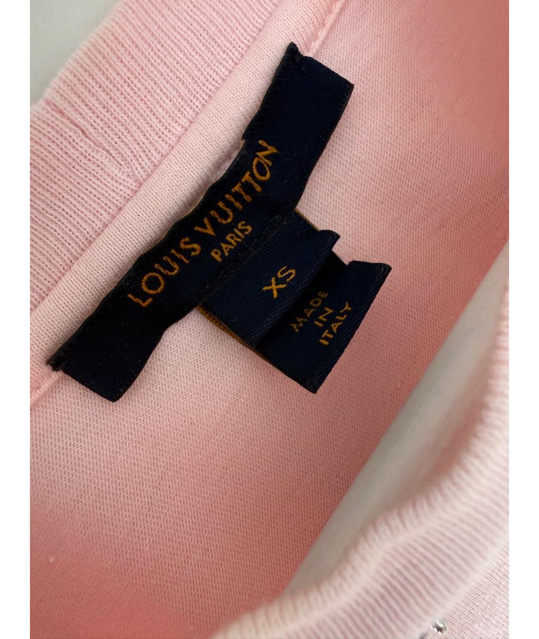 LOUIS VUITTON Розовая хлопковая футболка, фото 3