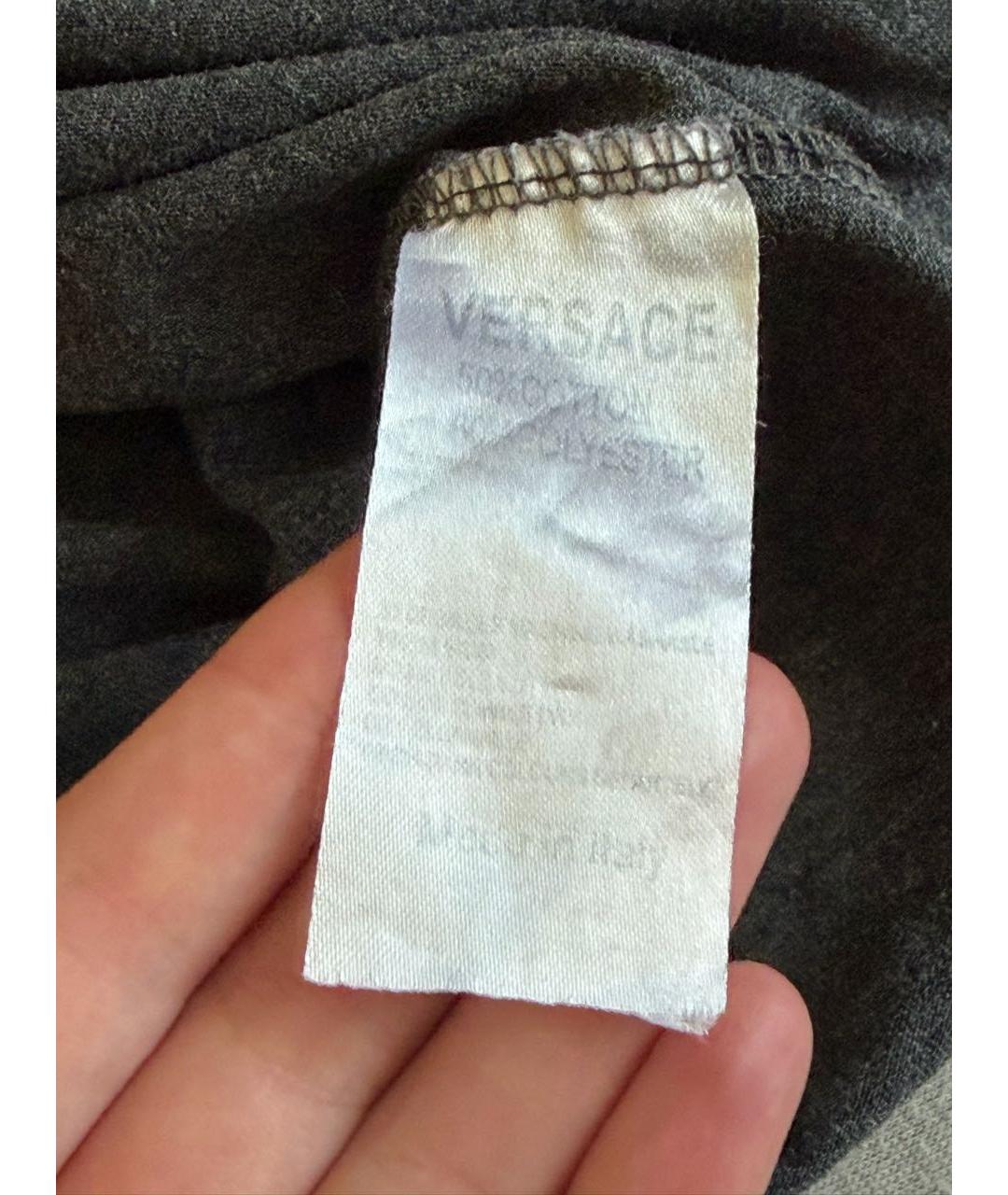 VERSACE COLLECTION Серая хлопко-эластановая футболка, фото 4