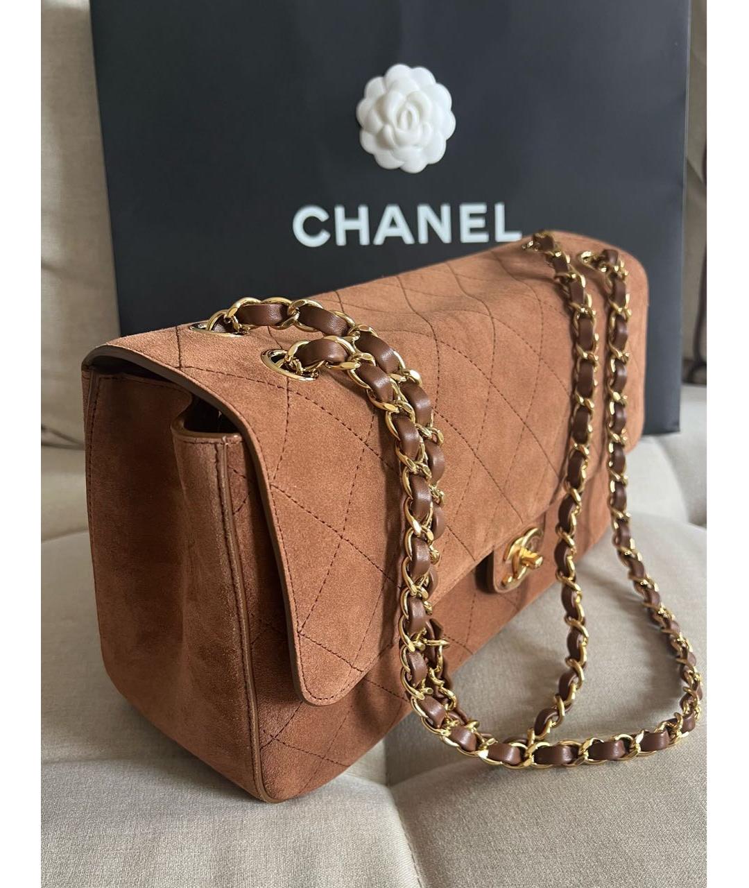 CHANEL Коричневая замшевая сумка через плечо, фото 2