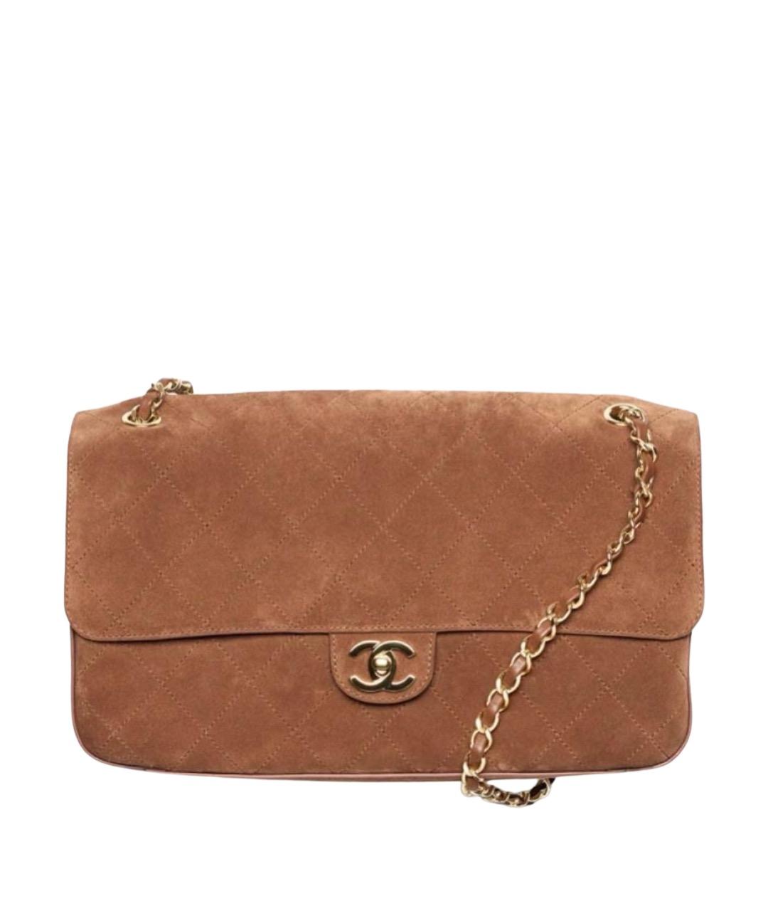 CHANEL Коричневая замшевая сумка через плечо, фото 1