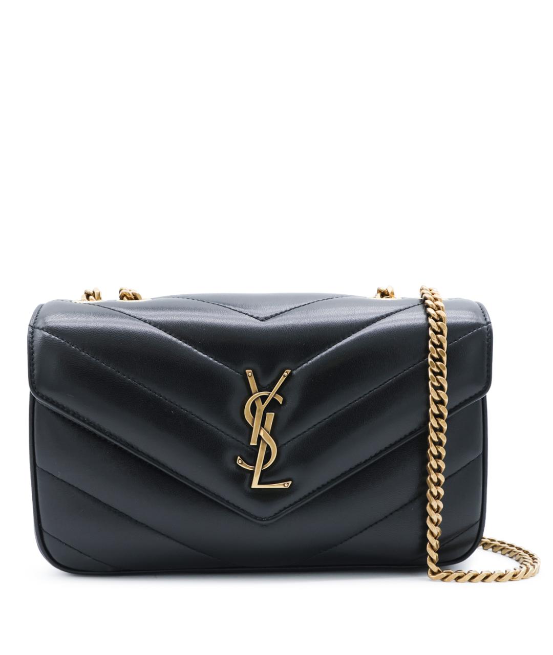 SAINT LAURENT Черная кожаная сумка через плечо, фото 1