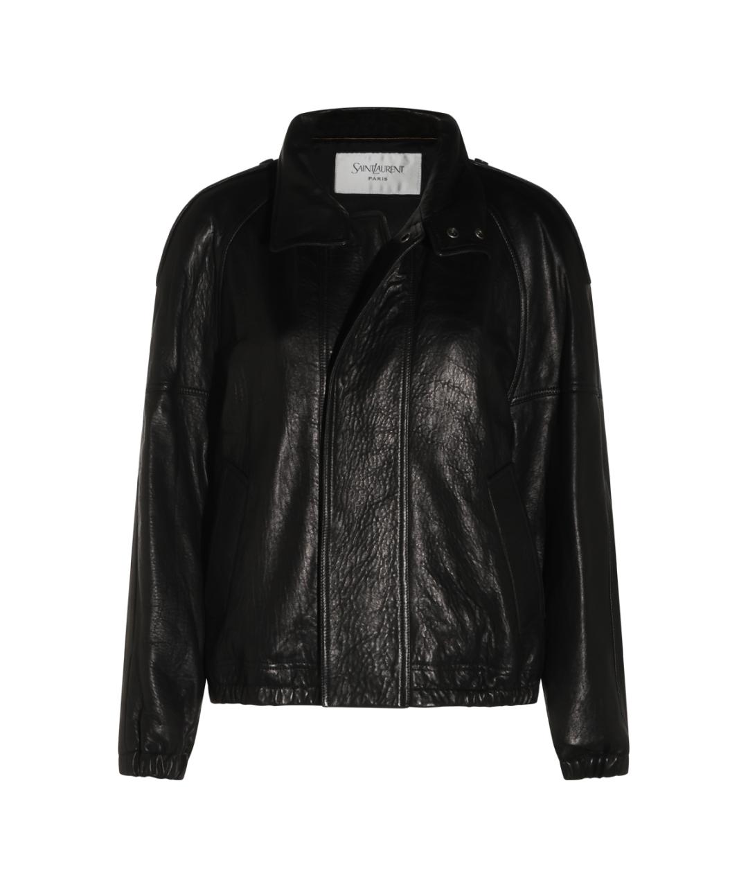 SAINT LAURENT Черная кожаная куртка, фото 1
