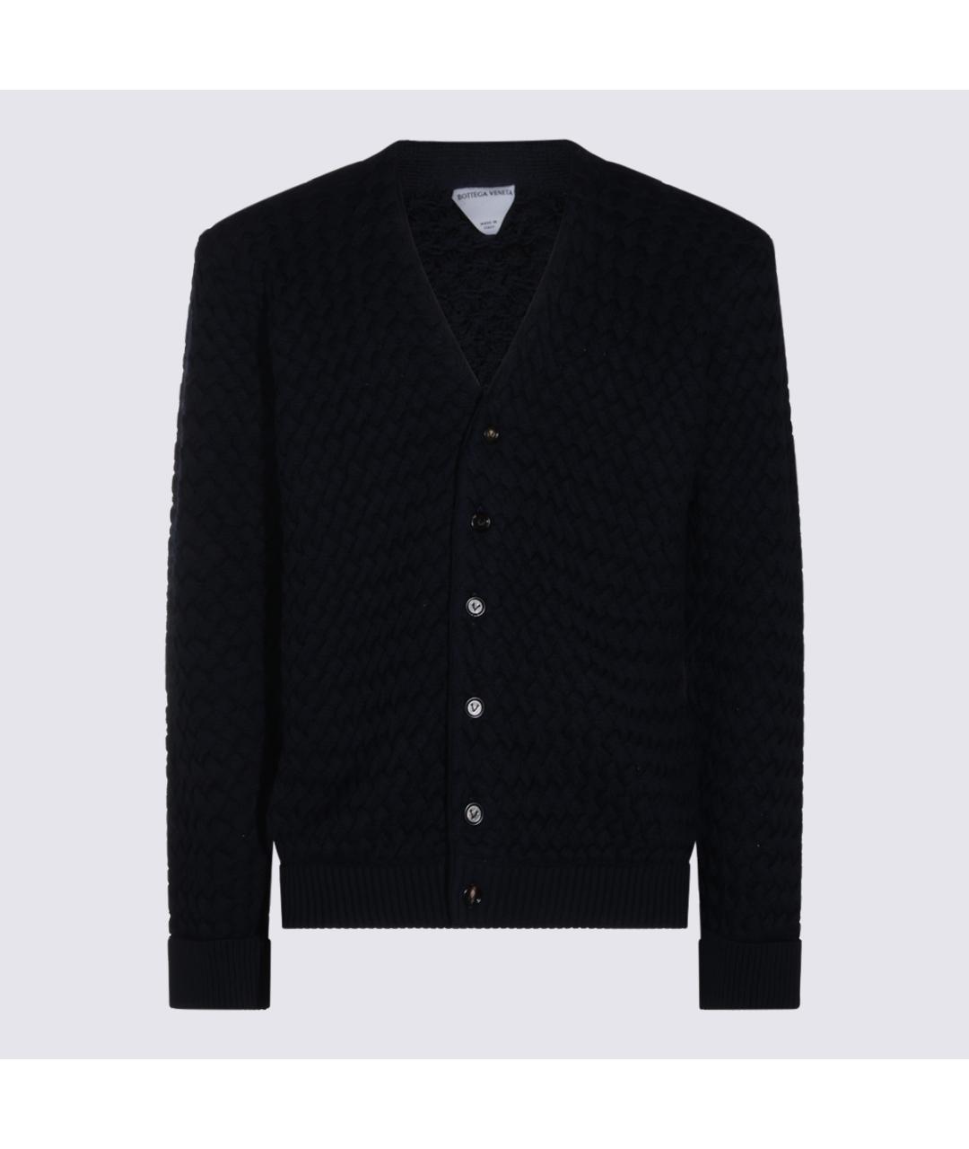BOTTEGA VENETA Темно-синий шерстяной джемпер / свитер, фото 2