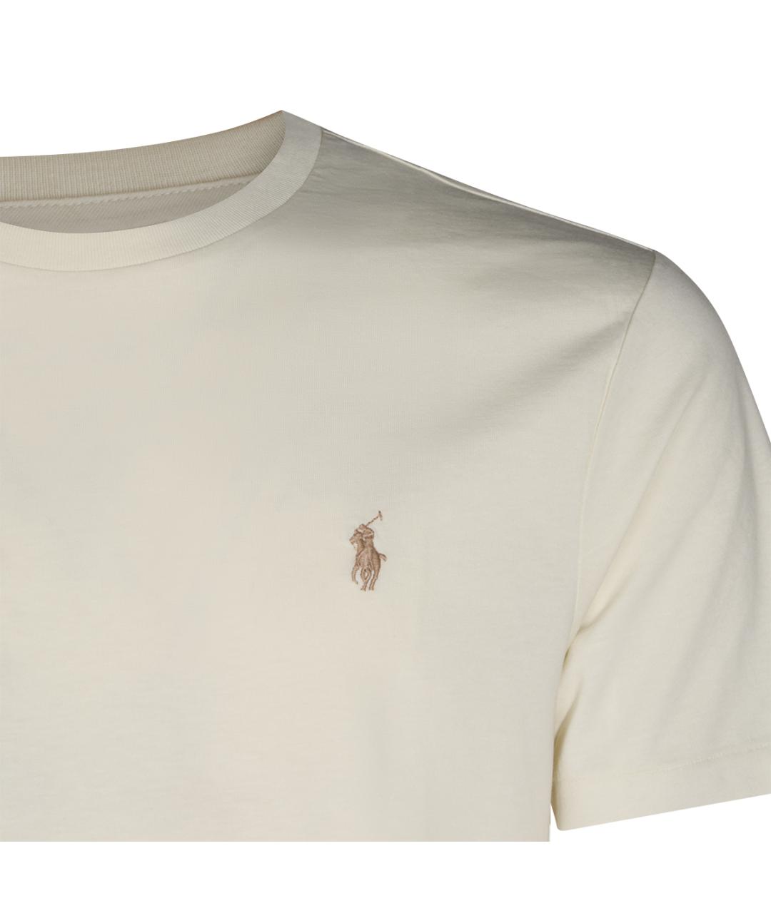 POLO RALPH LAUREN Бежевая хлопковая футболка, фото 5