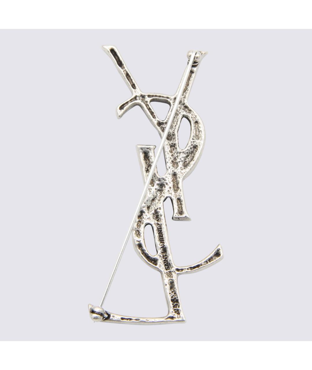 SAINT LAURENT Серебряная металлическая булавка / брошь, фото 4