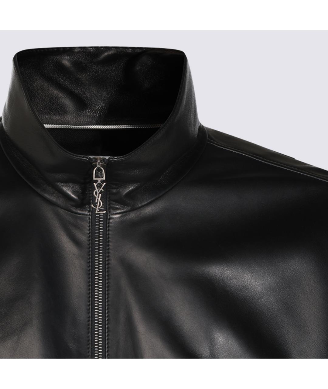 SAINT LAURENT Черная кожаная куртка, фото 8