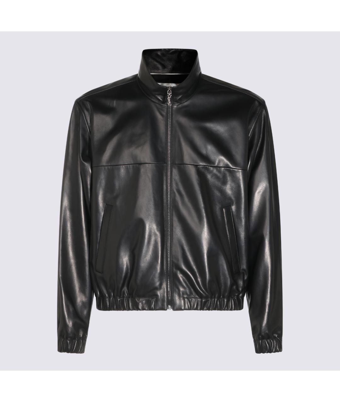 SAINT LAURENT Черная кожаная куртка, фото 2