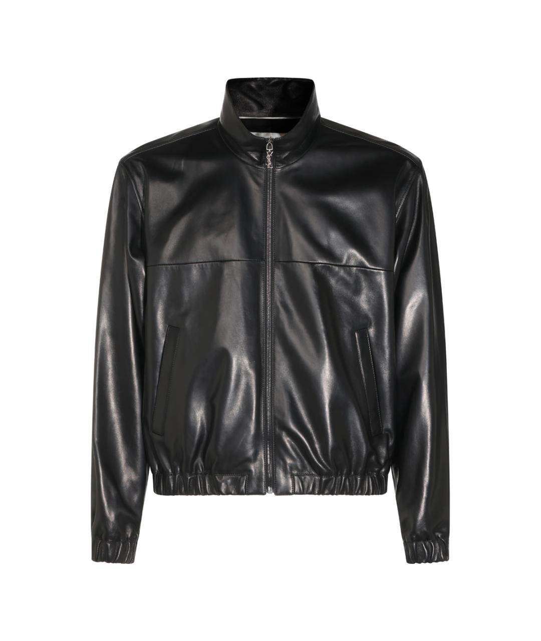 SAINT LAURENT Черная кожаная куртка, фото 1
