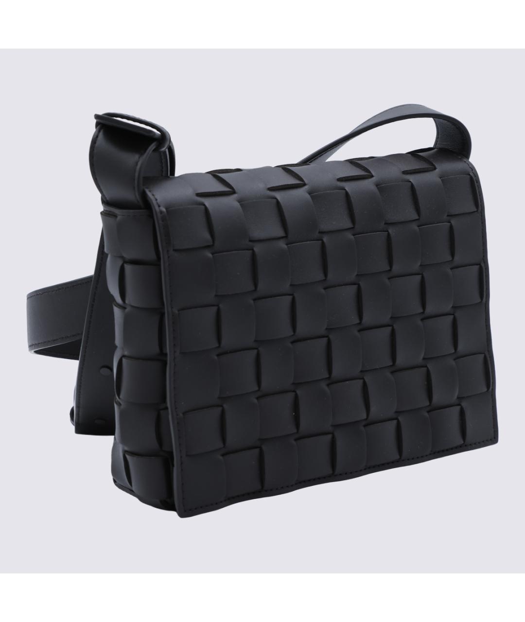 BOTTEGA VENETA Черная кожаная сумка на плечо, фото 3