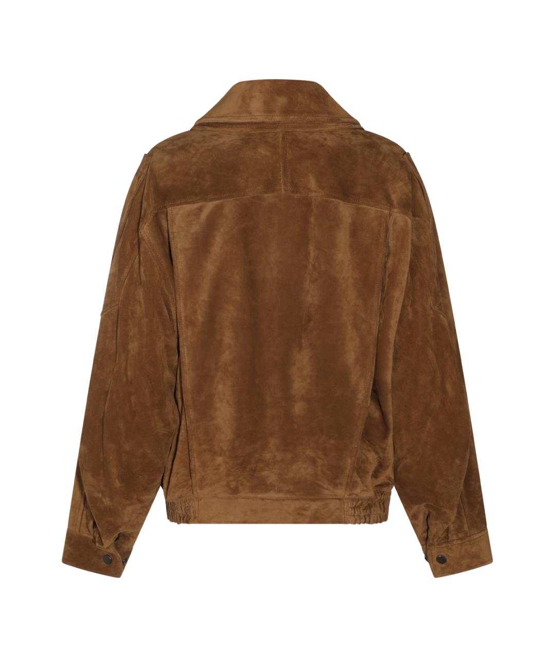 SAINT LAURENT Коричневая замшевая куртка, фото 3