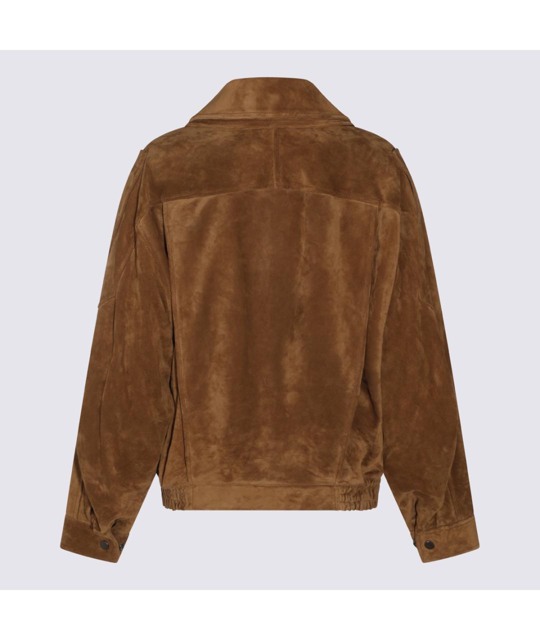 SAINT LAURENT Коричневая замшевая куртка, фото 4