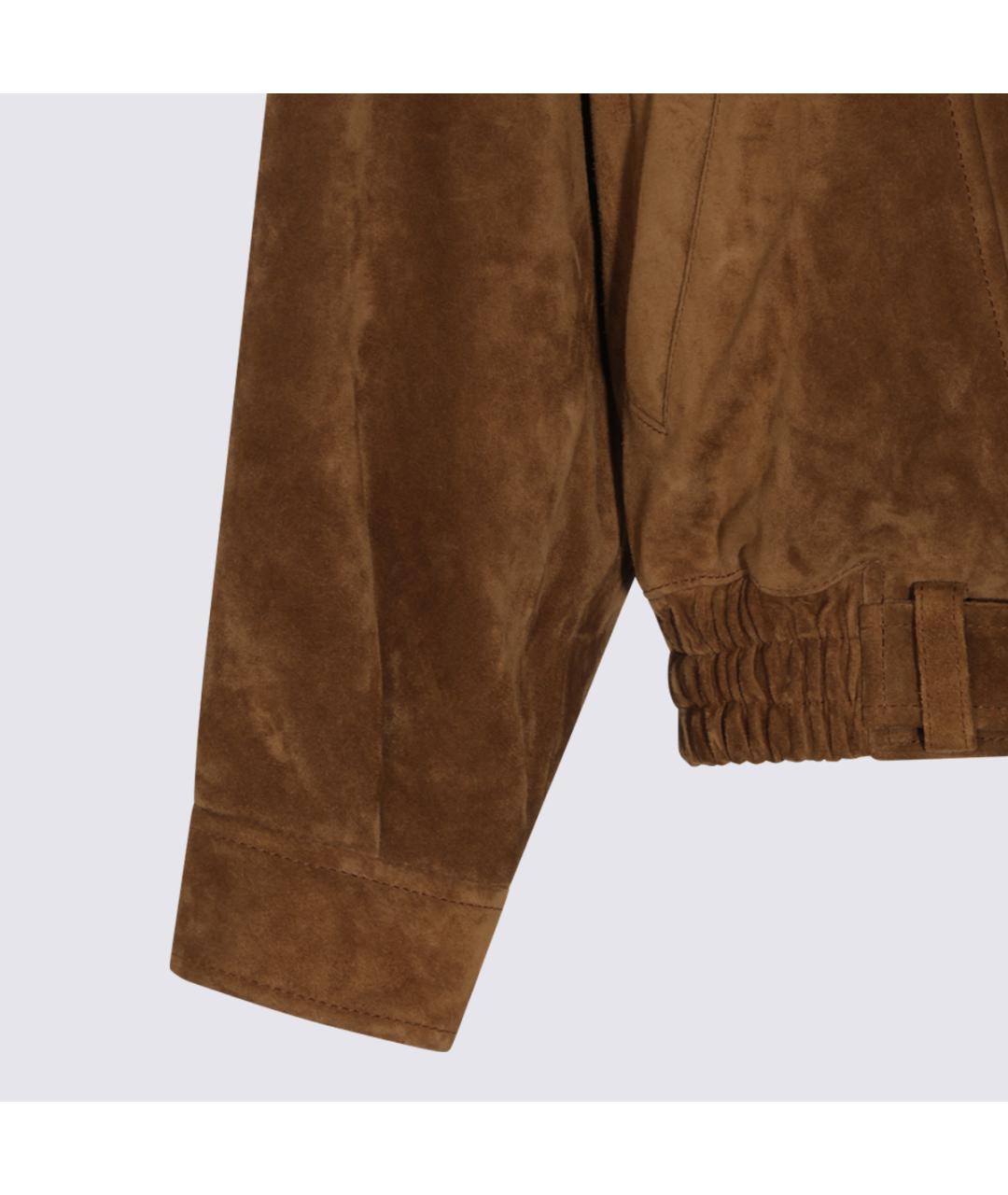 SAINT LAURENT Коричневая замшевая куртка, фото 6