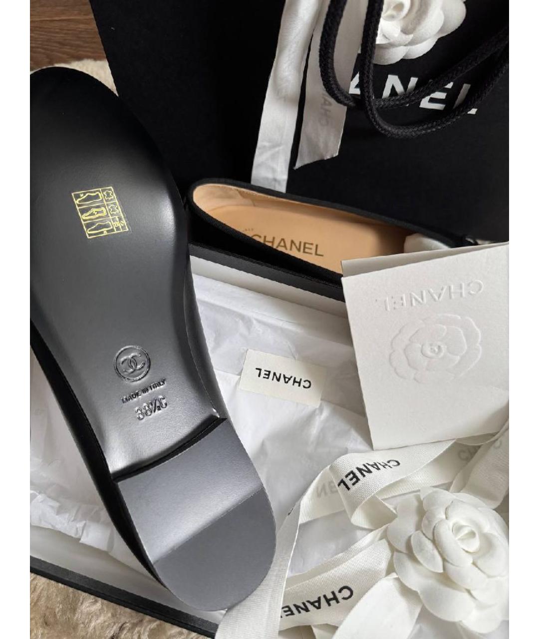 CHANEL Черные кожаные балетки, фото 4