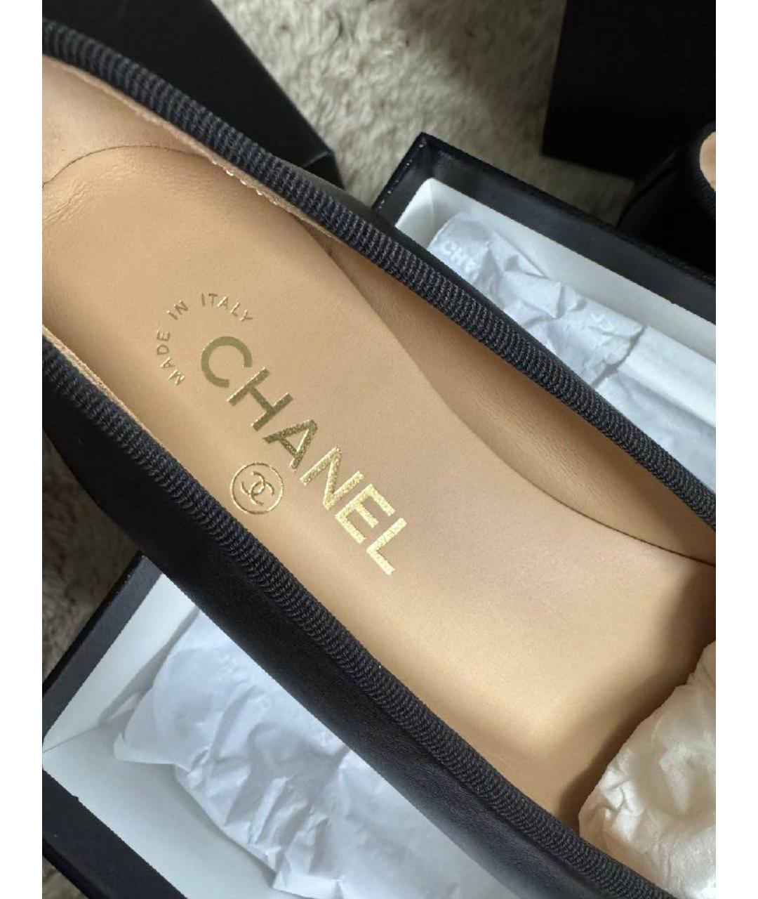 CHANEL Черные кожаные балетки, фото 7