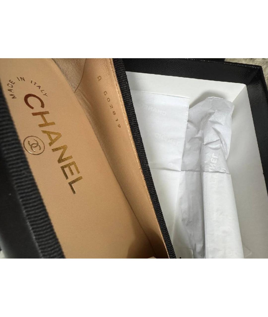 CHANEL Черные кожаные балетки, фото 6