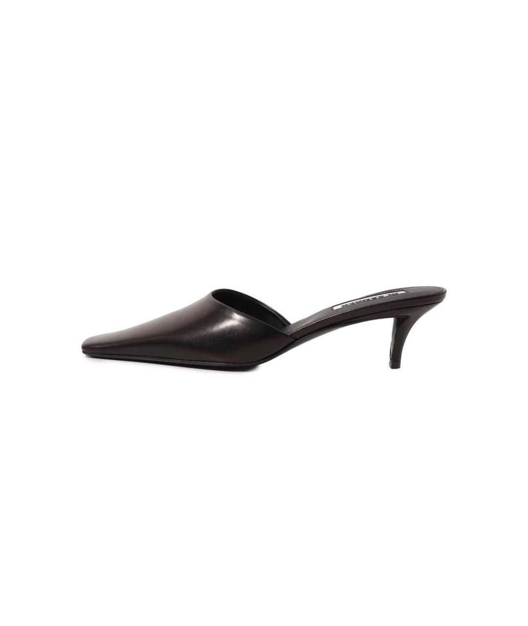 JIL SANDER Черные кожаные мюли, фото 8