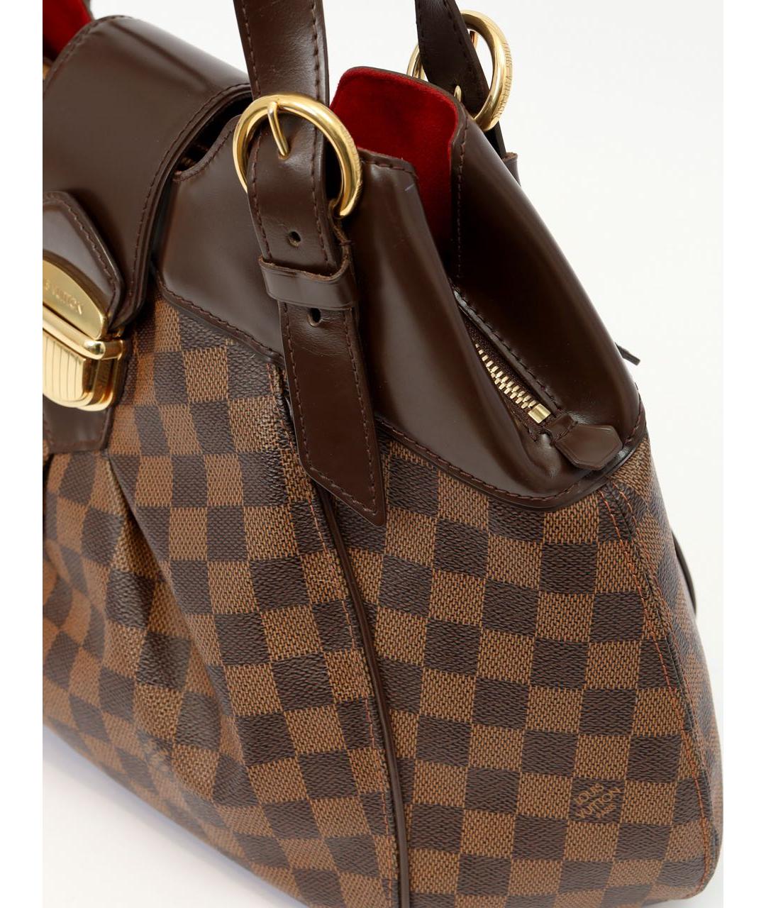 LOUIS VUITTON Коричневая канва сумка с короткими ручками, фото 5