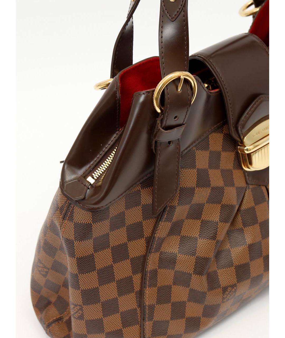 LOUIS VUITTON Коричневая канва сумка с короткими ручками, фото 4