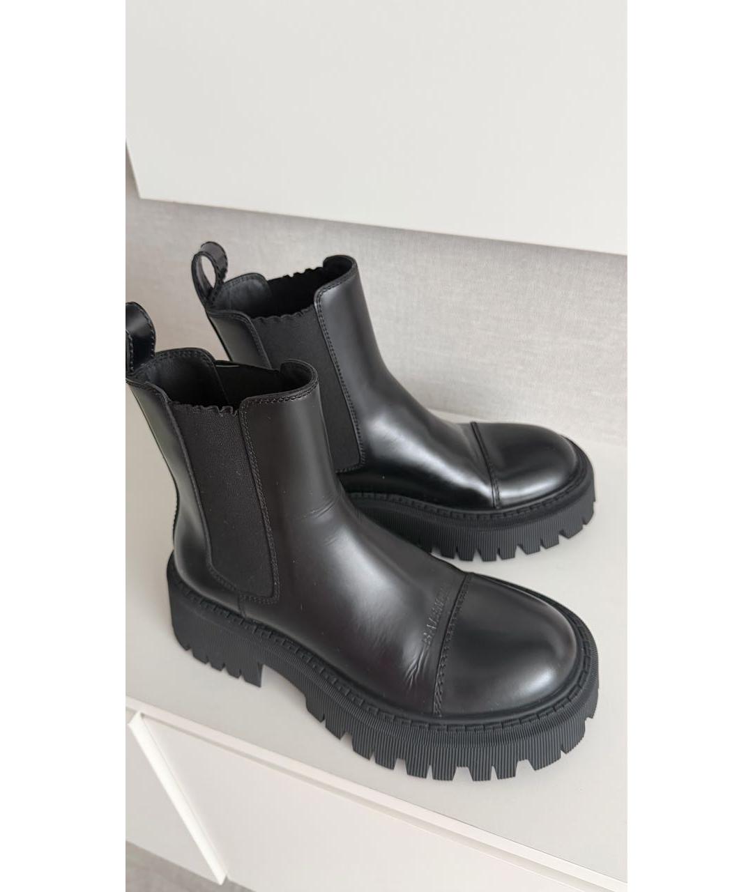 BALENCIAGA Черные кожаные ботинки, фото 5