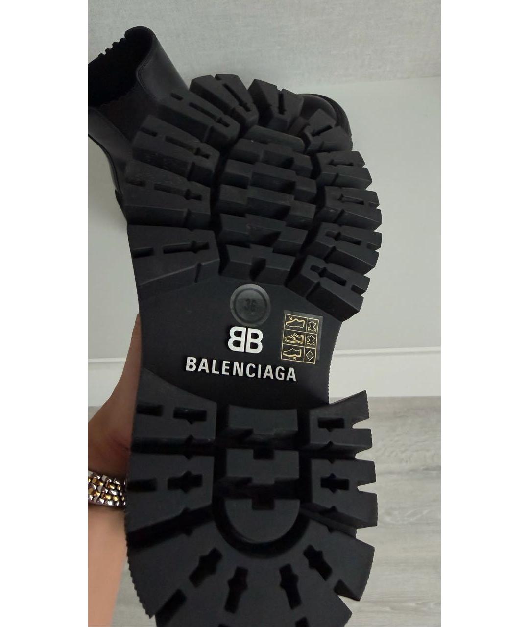 BALENCIAGA Черные кожаные ботинки, фото 4