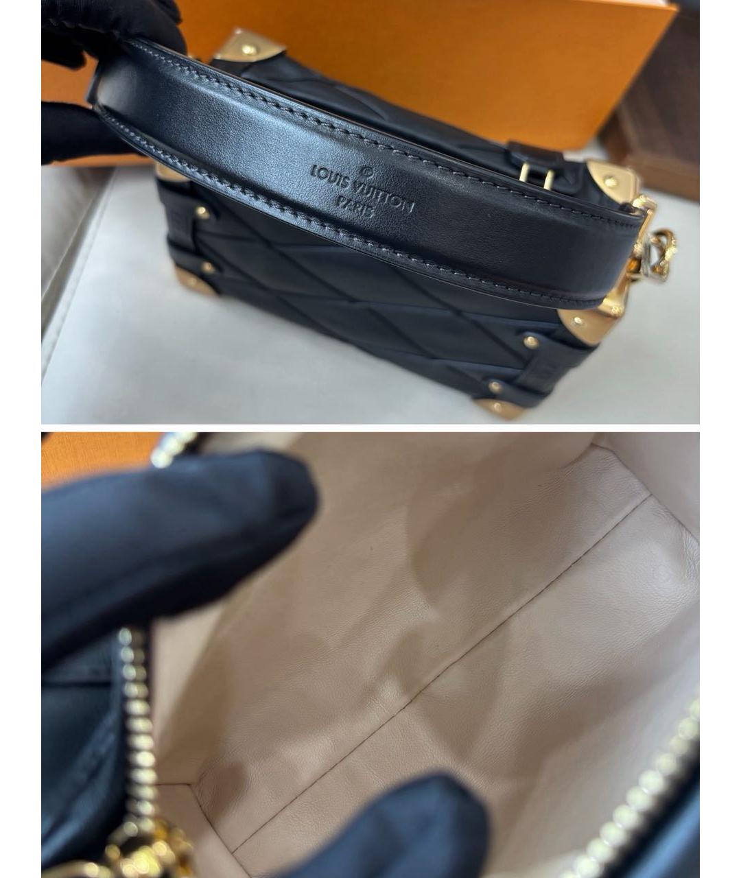 LOUIS VUITTON Черная кожаная сумка с короткими ручками, фото 7