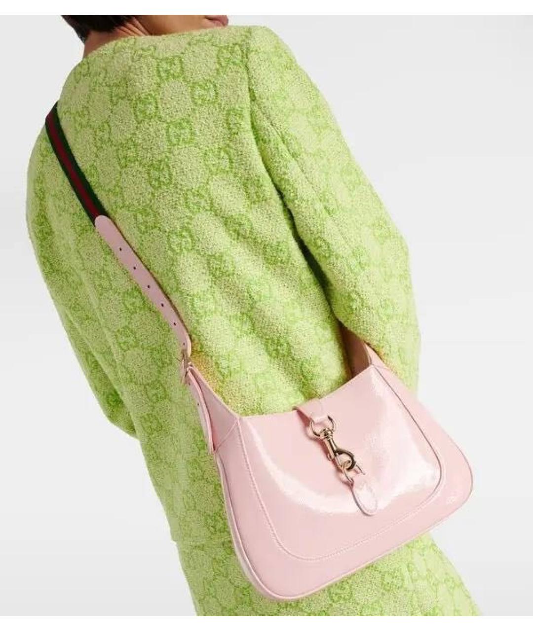 GUCCI Розовая кожаная сумка с короткими ручками, фото 8