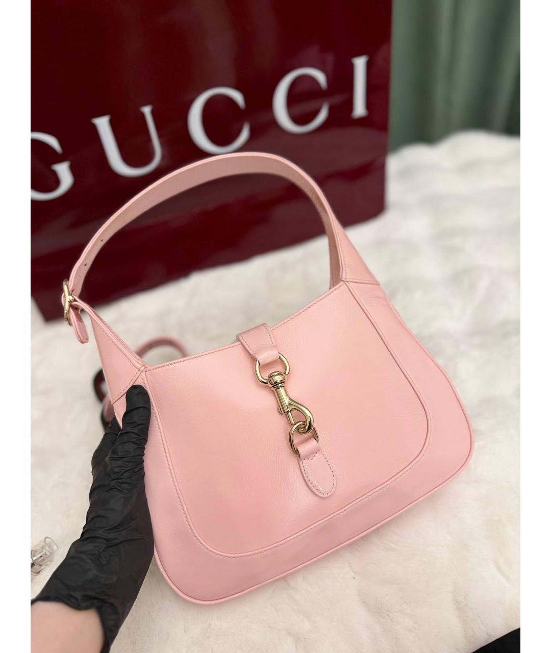 GUCCI Розовая кожаная сумка с короткими ручками, фото 3