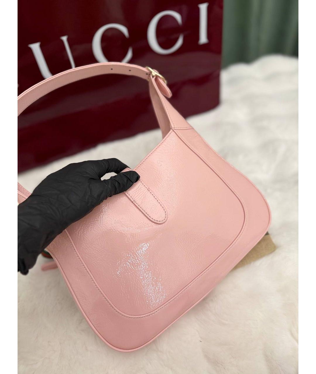 GUCCI Розовая кожаная сумка с короткими ручками, фото 4