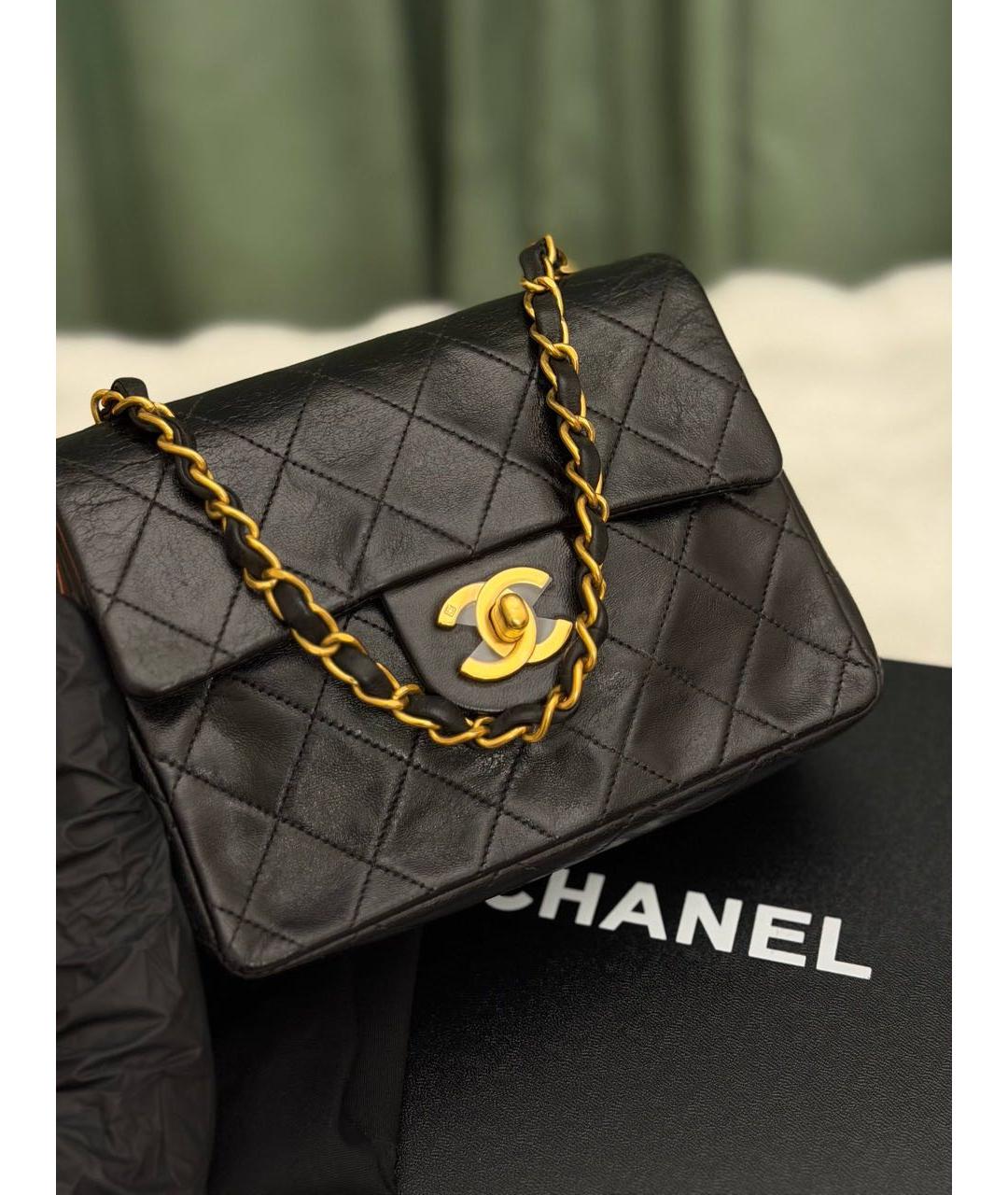 CHANEL Черная кожаная сумка через плечо, фото 3