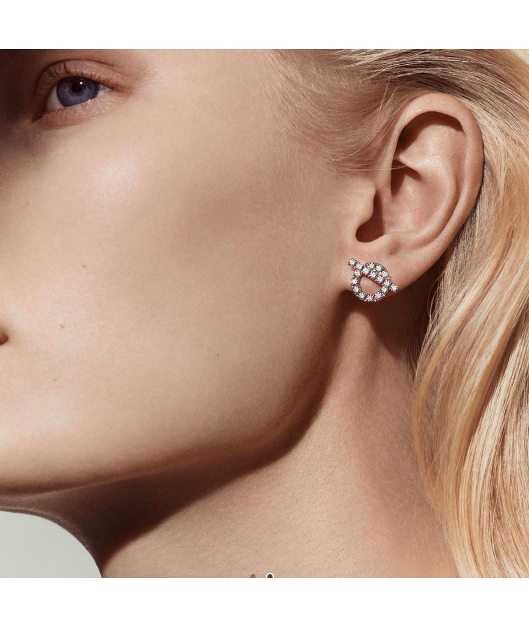 HERMES Бирюзовые серьги из белого золота, фото 7